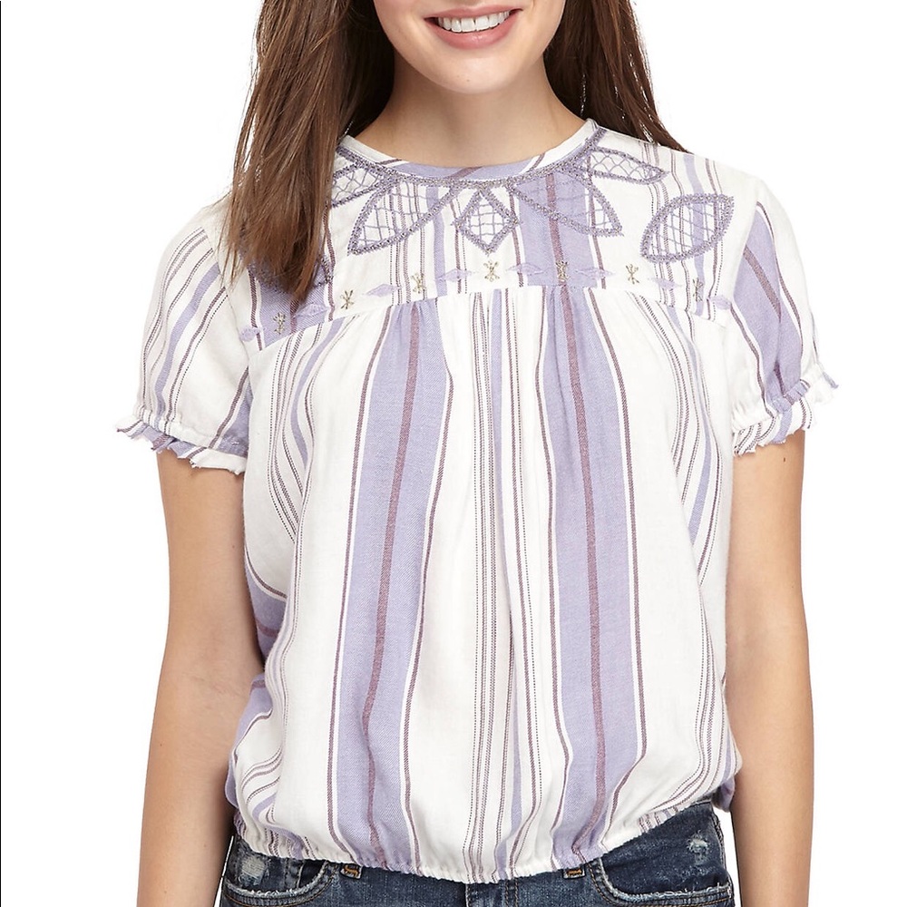 True Craft Sequin Yoke Top